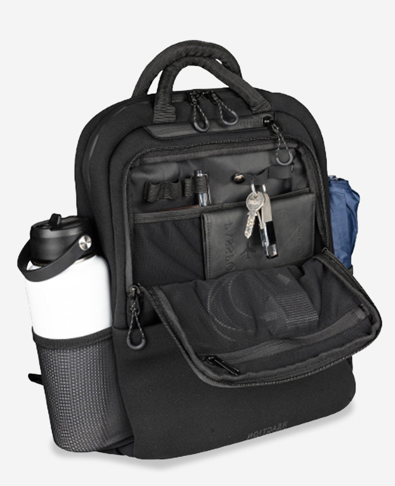 Kenneth Cole Reaction Luggage Logan Backpack zaino nero con scomparto imbottito per laptop
