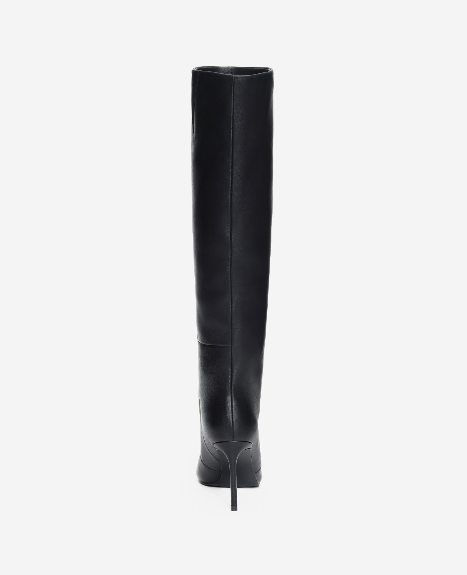 Kenneth Cole Reaction Yazzy Leather Tall Point Toe Boot stivale alto nero in pelle