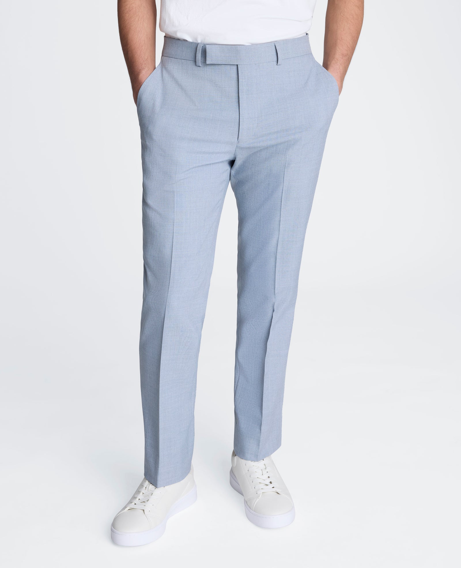 Kenneth Cole Reaction Clothing Ready Flex Slim-Fit Stretch Suit completo slim fit azzurro pallido