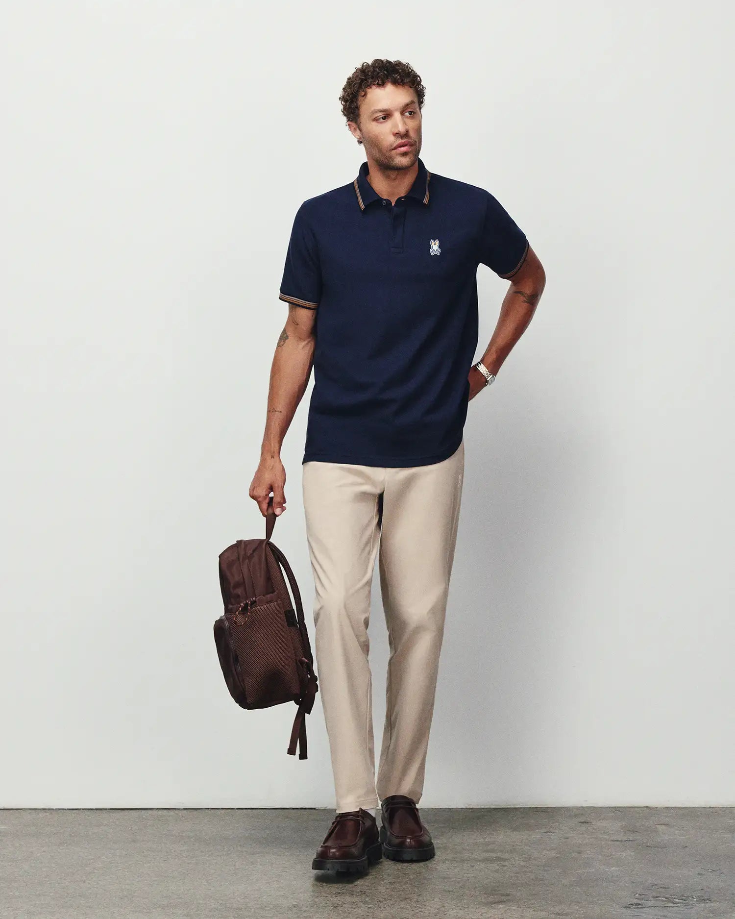 Psycho Bunny Men's Polos Jaydon Pima Piqué Polo polo 423 Baritone Blue