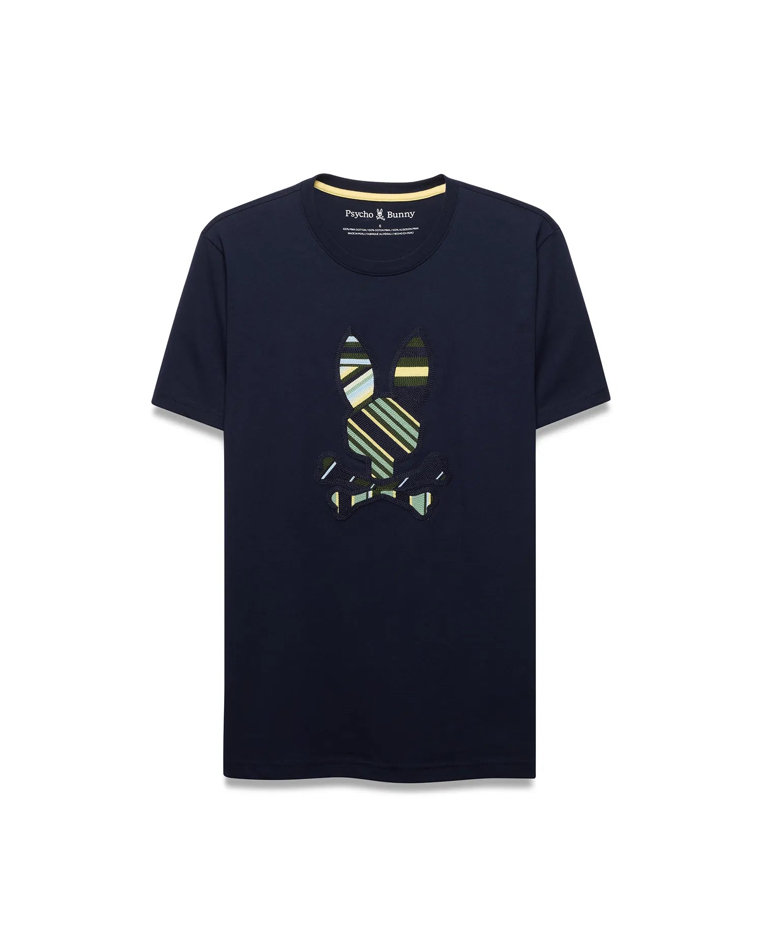 Psycho Bunny Men's Tees Drew Graphic Tee maglietta blu cotone Pima
