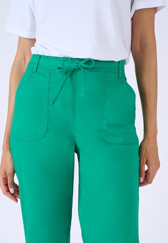 Damart Prêt-à-porter pantaloni donna cotone elasticizzato verdi 40