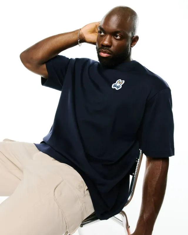 Psycho Bunny Big & Tall Jaydon Relaxed Fit Tee maglietta blu 423, cotone pesante