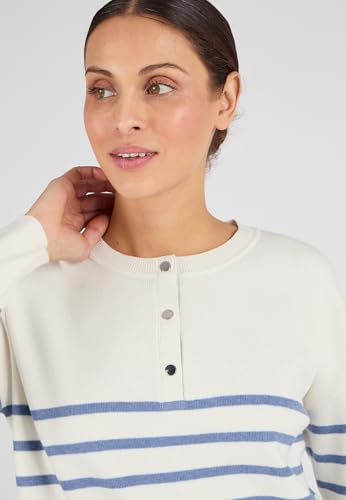 Damart Thermolactyl Marinière Esprit felpa donna bianca a righe 34/36