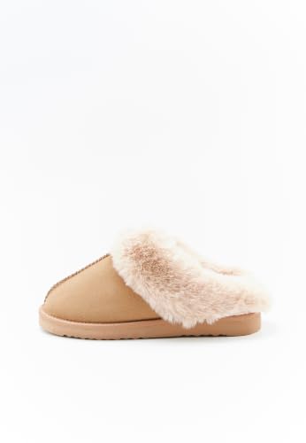 Damart Calzature Mules donna marroni con fodera in pelliccia sintetica