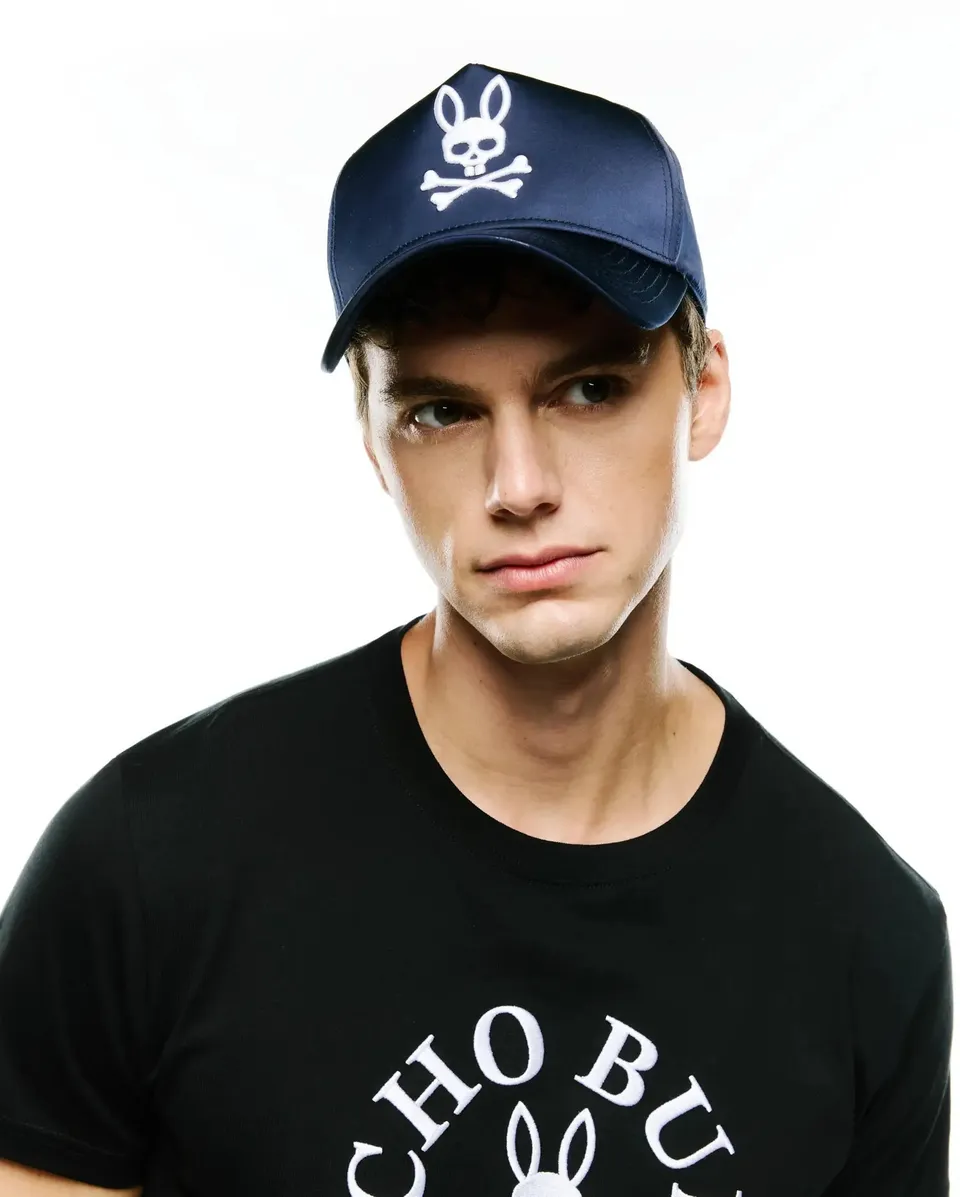 Psycho Bunny Finnley Bunny A-Frame Trucker Cap MO1500138 cappellino blu