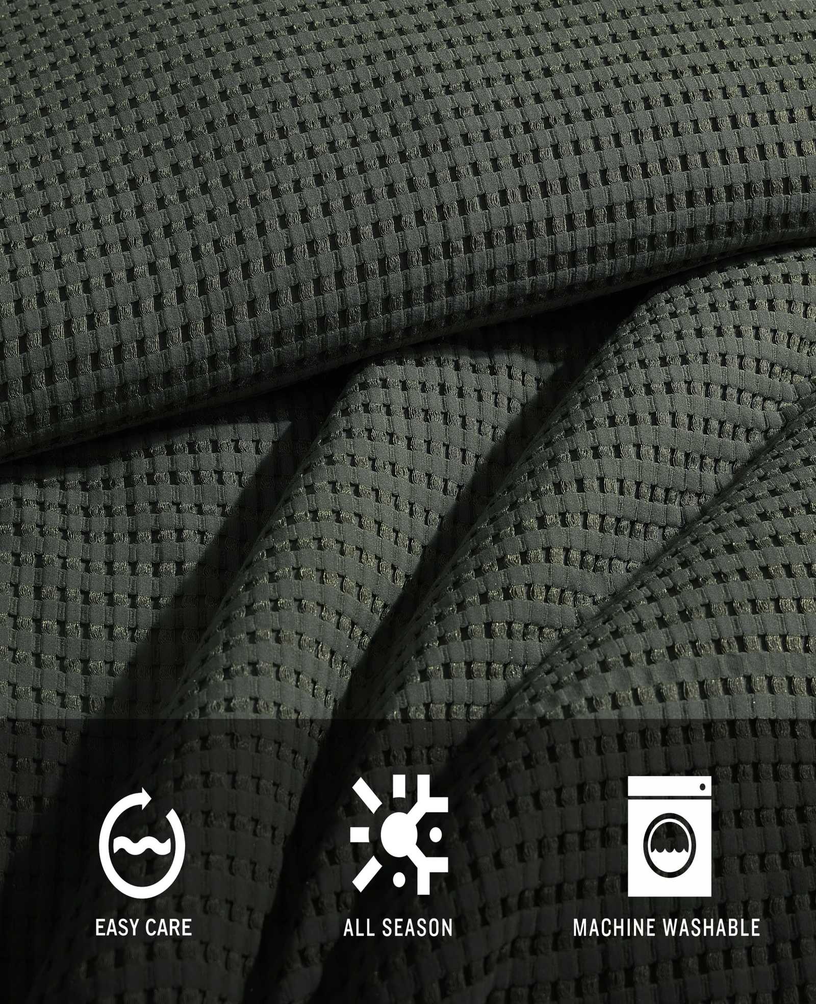 Kenneth Cole Reaction Home & Bedding Solid Waffle Duvet Set copripiumino verde Full/Queen
