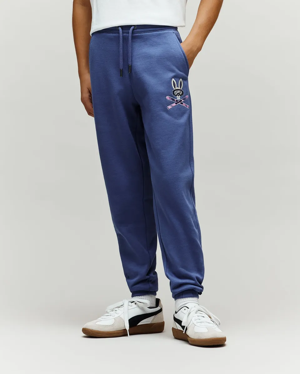 Psycho Bunny Kids Bottoms Indigo Ski Bunny Sweatpant pantaloni felpa grigio blu
