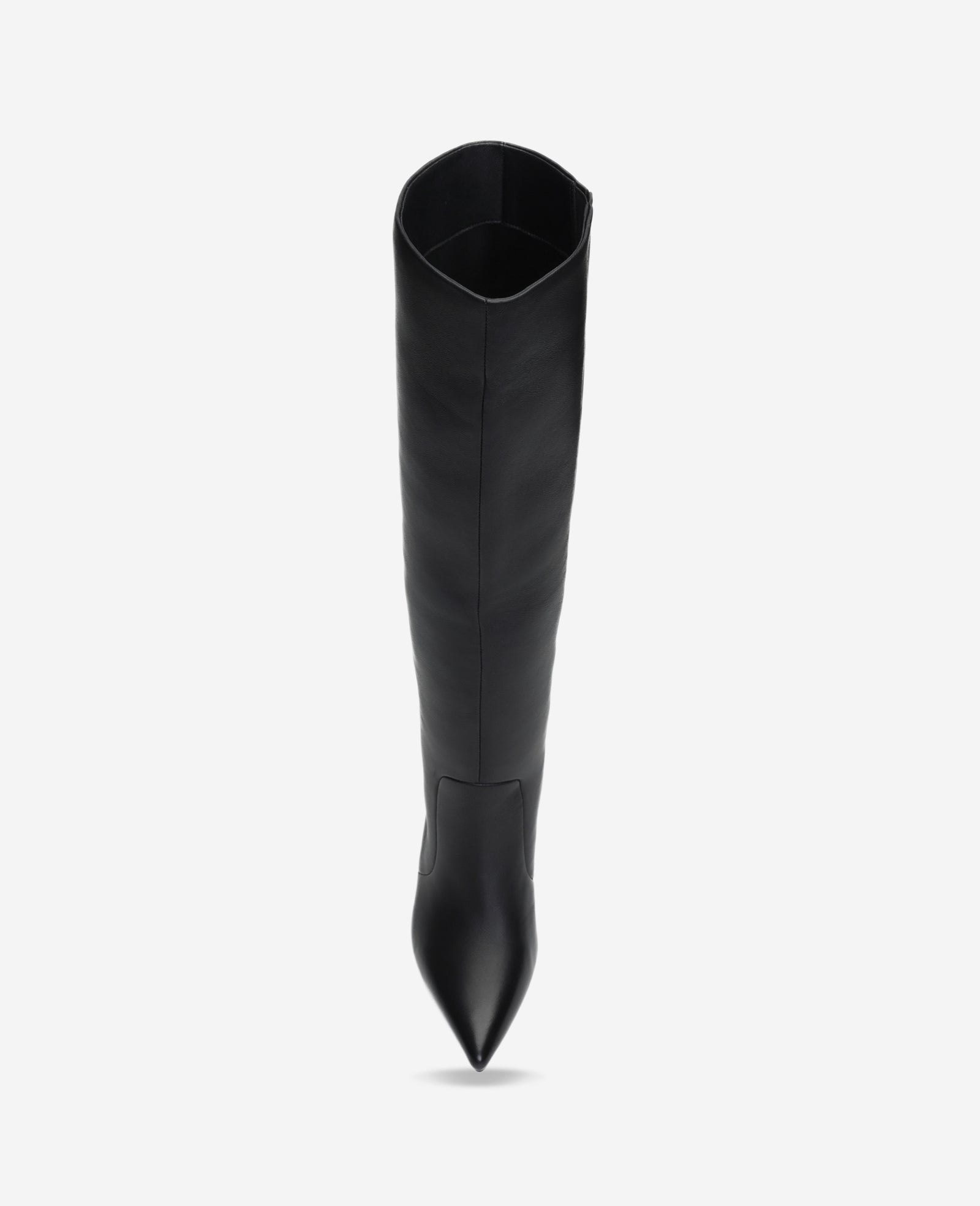 Kenneth Cole Reaction Yazzy Leather Tall Point Toe Boot stivale alto nero in pelle