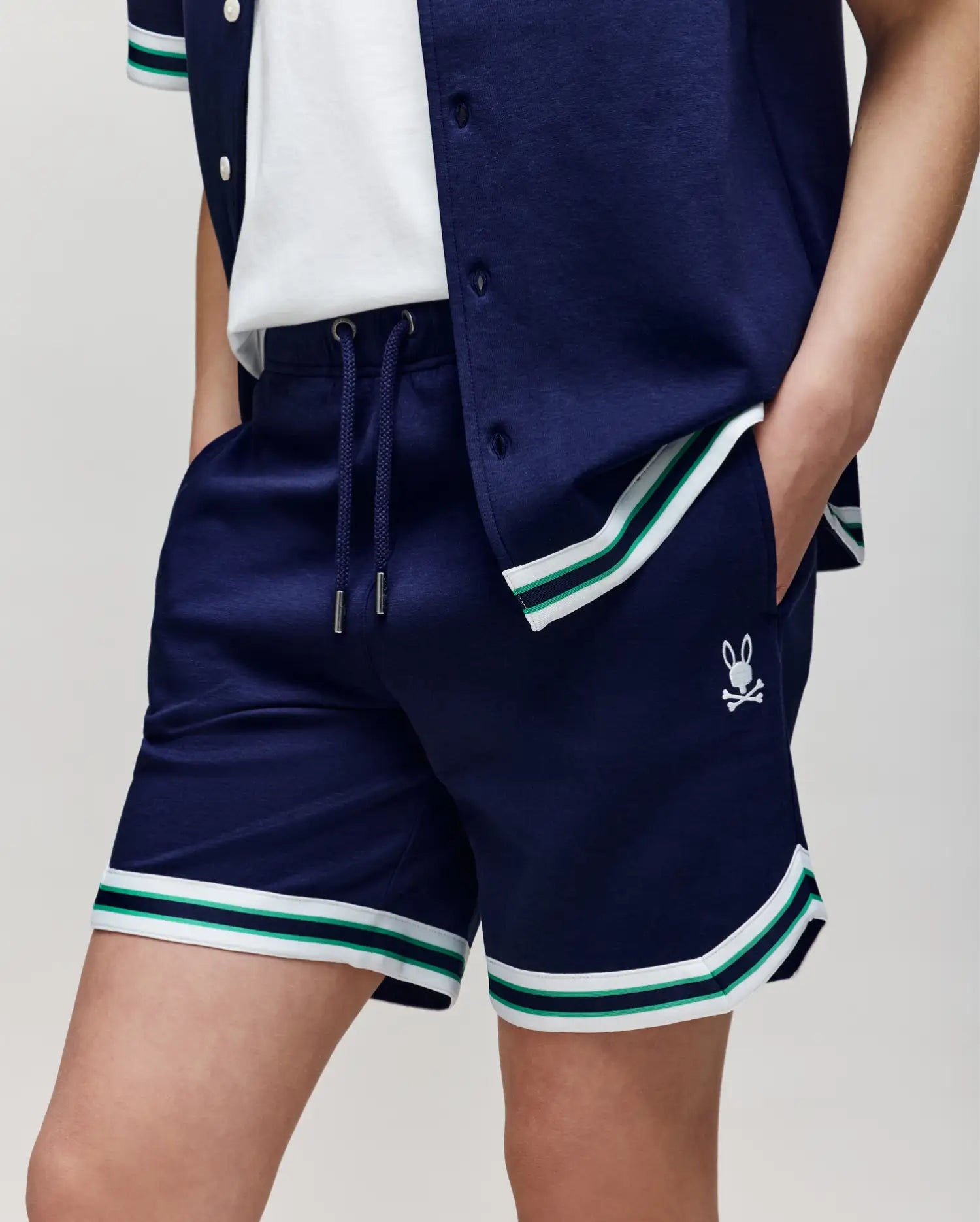 Psycho Bunny Basil Taped Short 3"- 7" short bambino blu