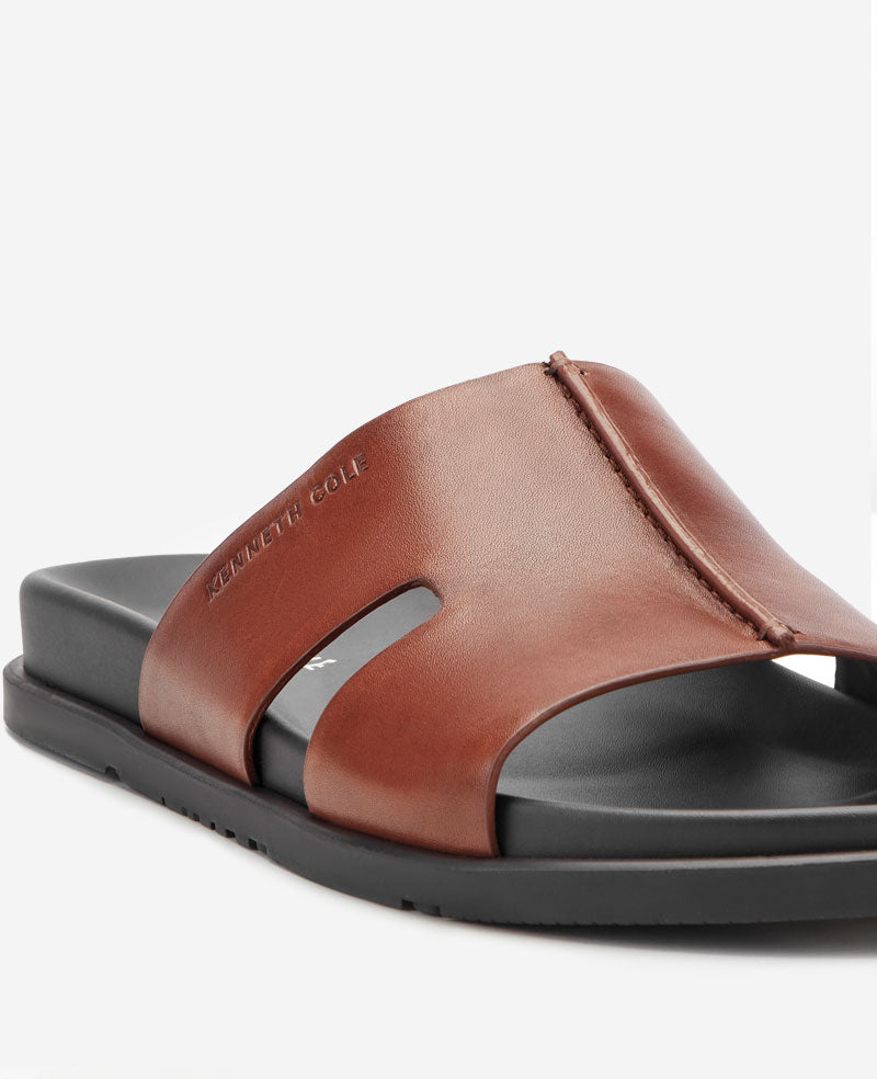 Kenneth Cole Reaction Shoes Willy Leather Sandal sandalo uomo in pelle cognac 7M