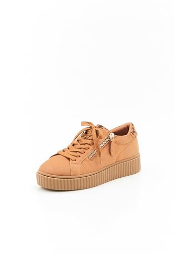 Damart Calzature Tennis Zeppe Amortyl donna albicocca in pelle
