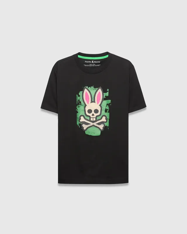 Psycho Bunny Kids Tees Marcus Graphic Tee KT0200193 t-shirt nera bambini cotone Pima