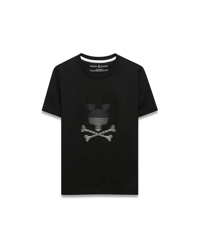 Psycho Bunny Kids Tees Slade Pima Graphic Tee KT0200282 maglietta nera in cotone Pima