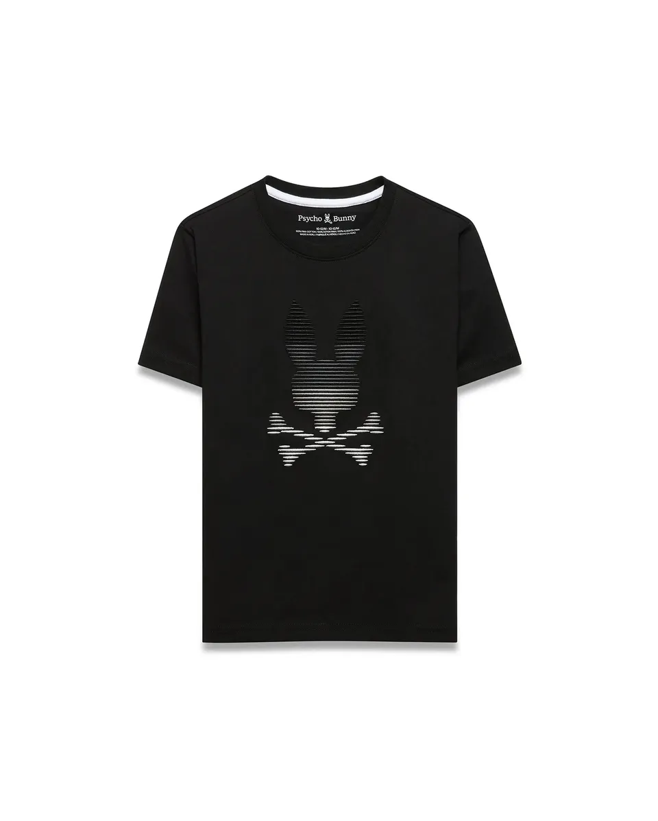 Psycho Bunny Kids Tees Slade Pima Graphic Tee KT0200282 maglietta nera in cotone Pima