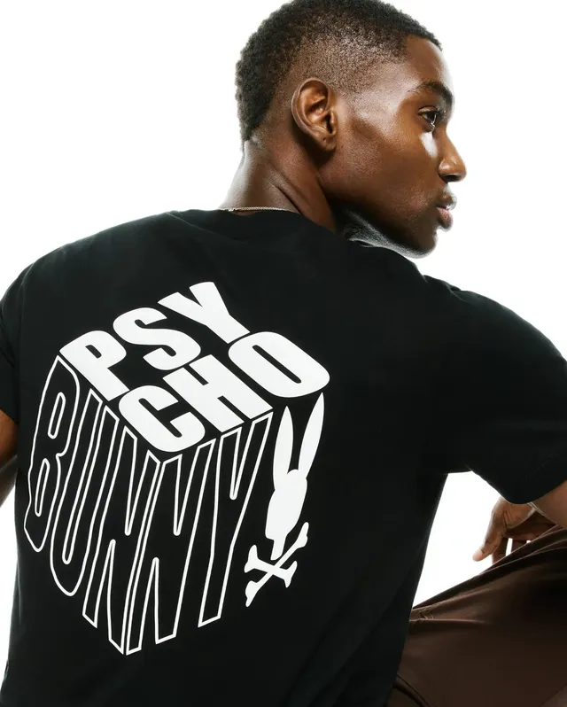 Psycho Bunny Men's Tees MEN'S CONAN PIMA BACK GRAPHIC TEE - MT0200396 t-shirt uomo nera