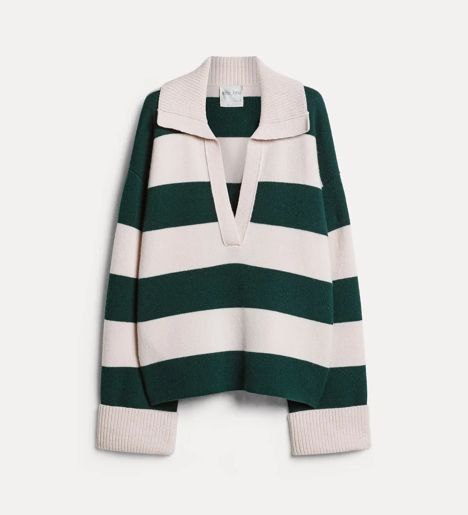 Forte maglieria Lovely maglione ecru cashmere e lana