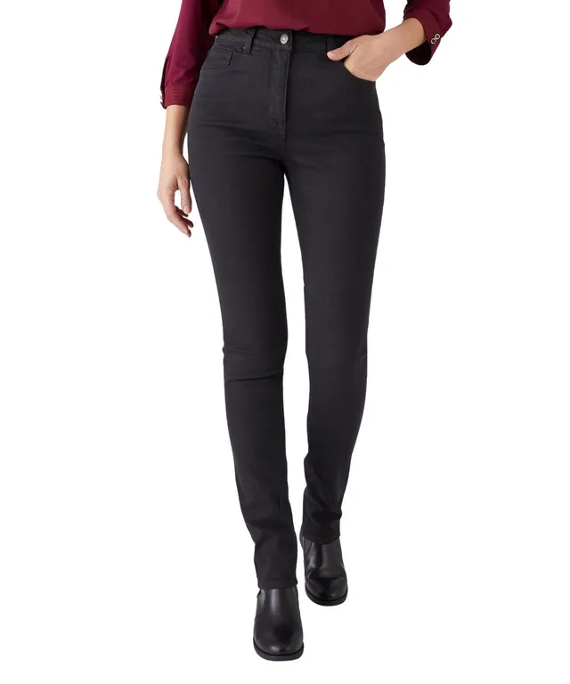 Damart Prêt-à-porter Slim Vita Alta Stretch pantaloni neri 40 aderenti