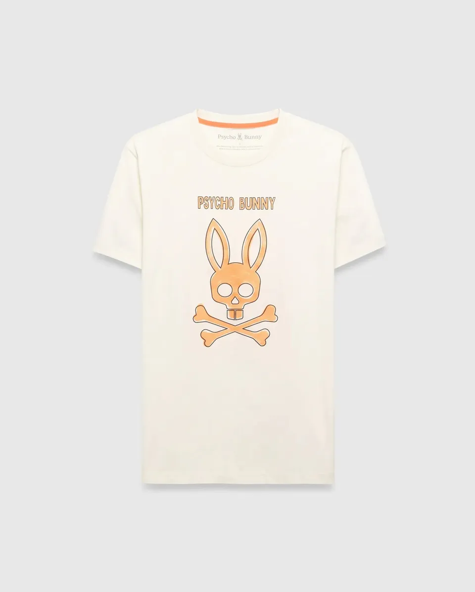Psycho Bunny Men's Tees Adler Graphic Tee t-shirt bianca cotone Pima