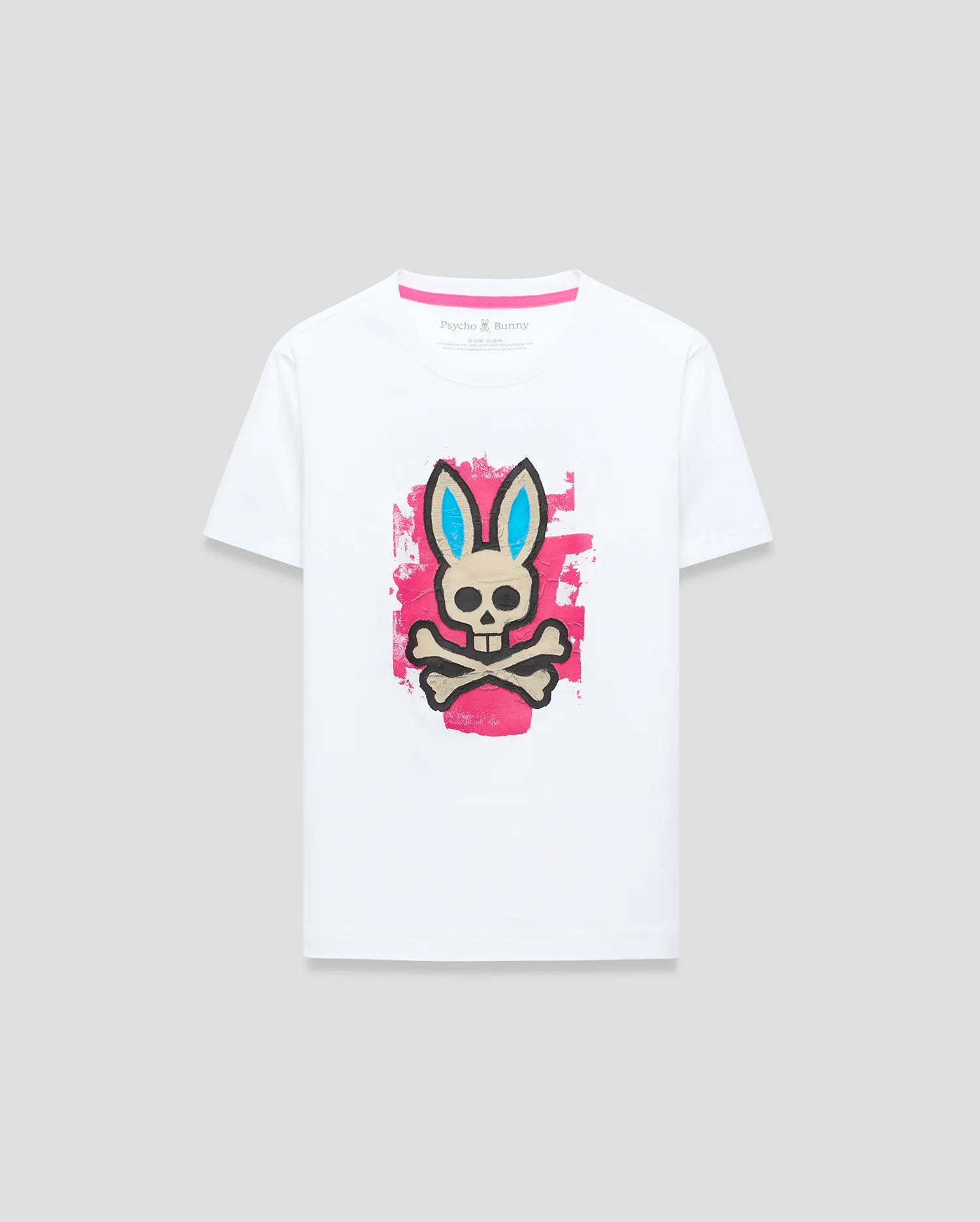Psycho Bunny Kids Tees Marcus Graphic Tee KT0200193 t-shirt bianca bambini cotone Pima