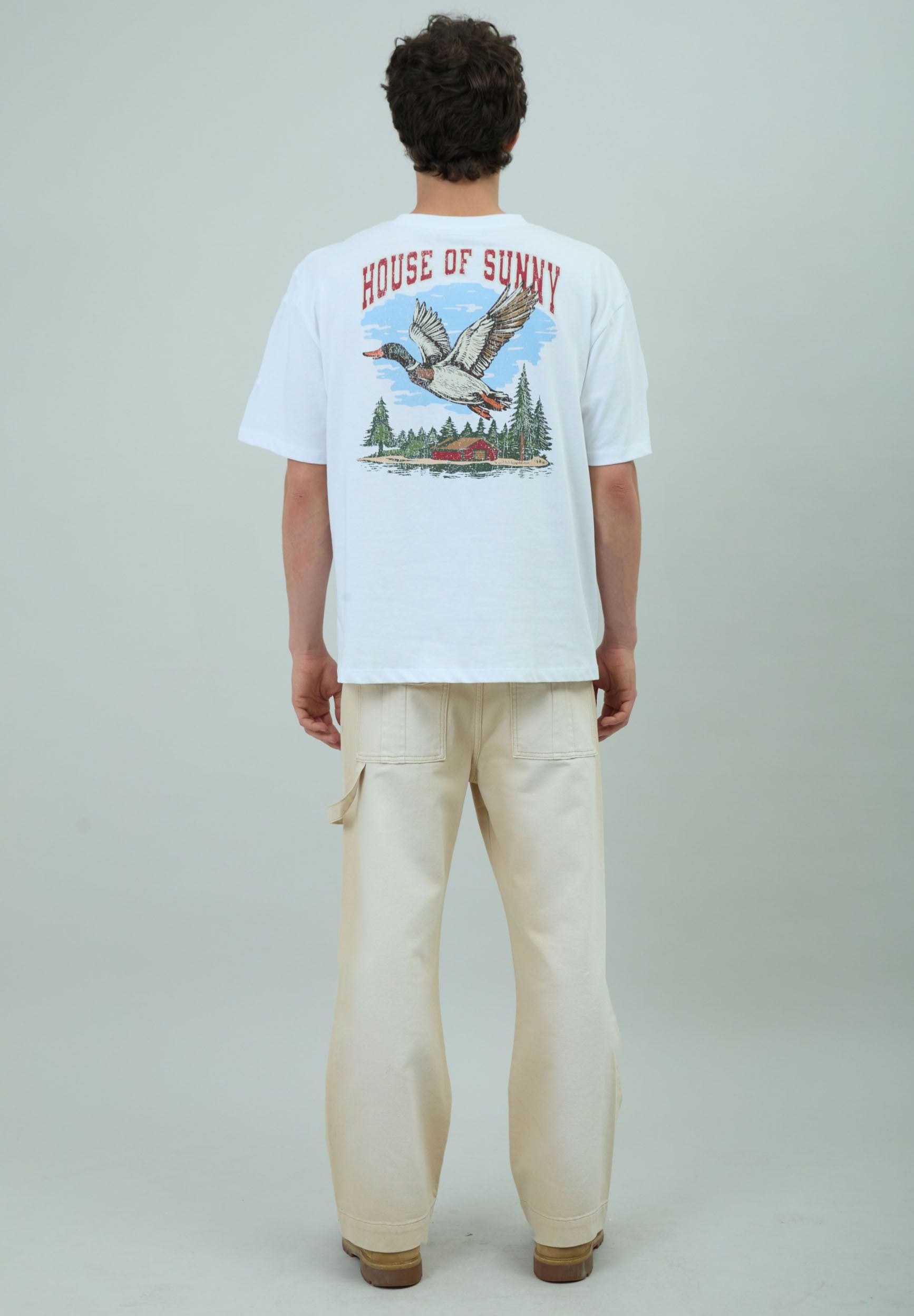 House Of Sunny Womens Tops CAMP TEE t-shirt cotone bianco sporco S-XL