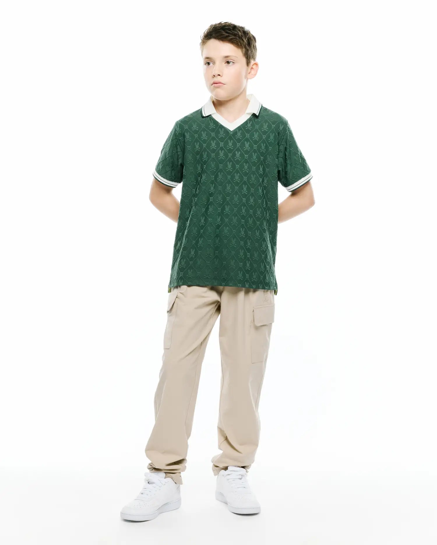 Psycho Bunny Kids Polo Shirts Kids Garry Johnny Collar polo verde