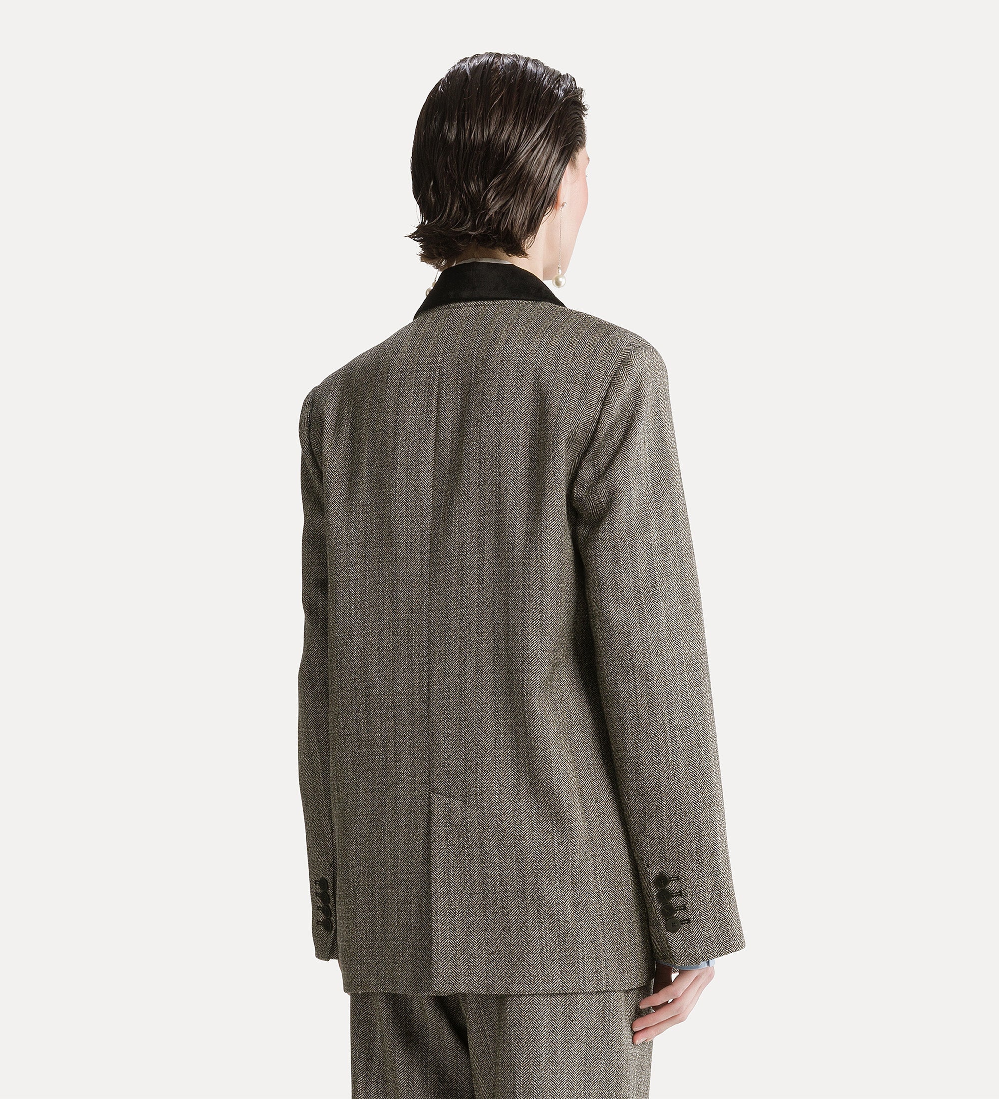 Forte giacche chevron jaspé blazer nero blazer morbido