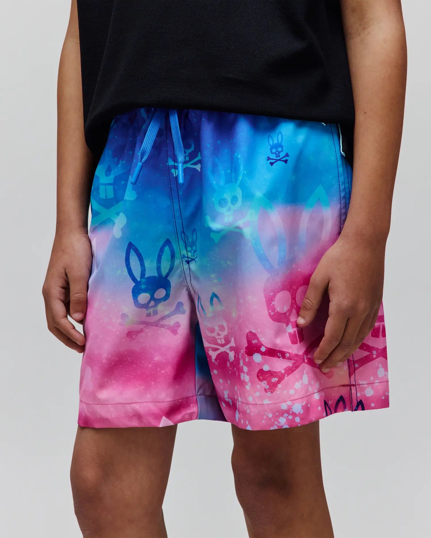 Psycho Bunny Kids Swimwear Caspian Swim Trunk 6" costume bambino rosa asciugatura rapida