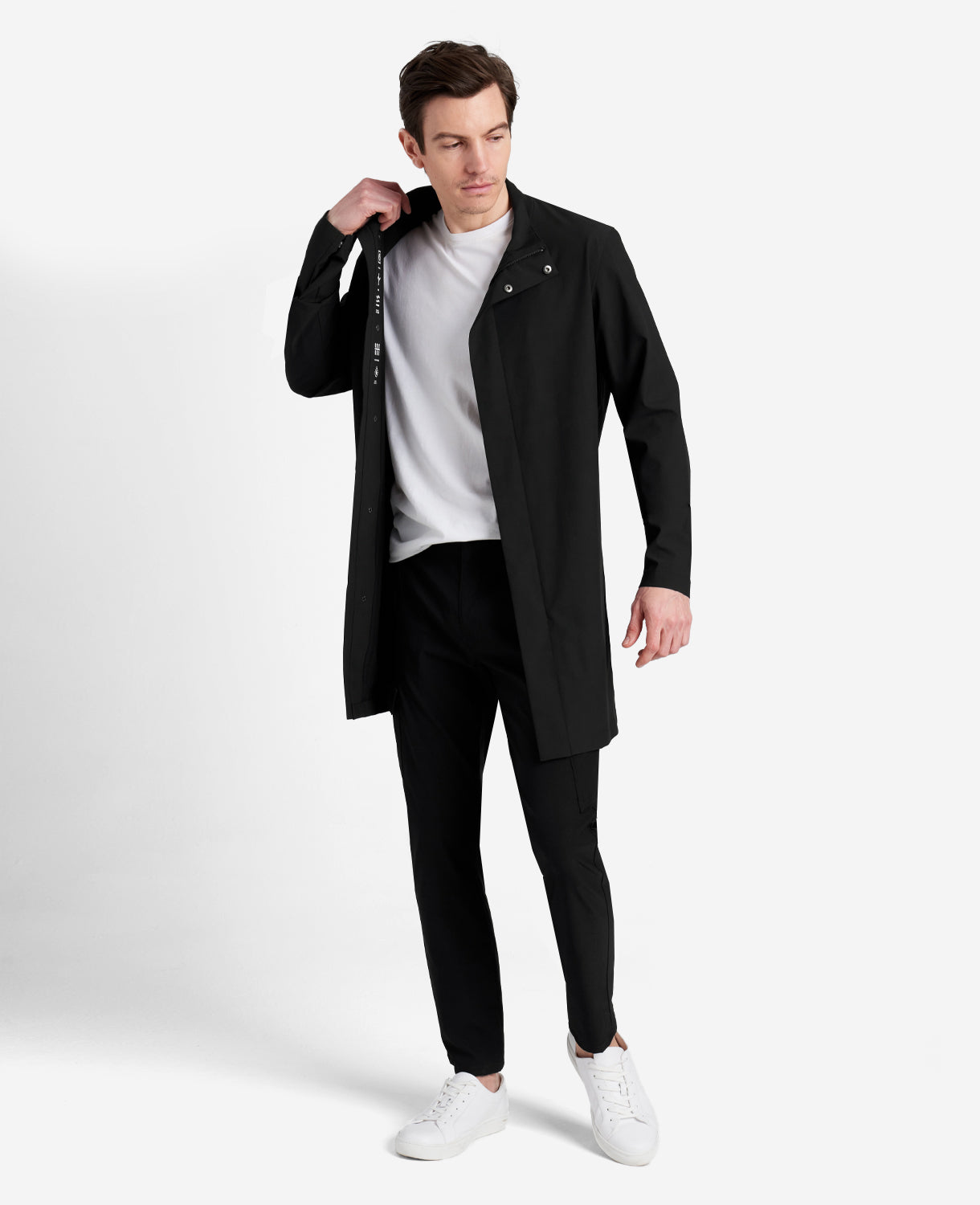 Kenneth Cole Reaction Clothing The 365 Washable Coat impermeabile nero