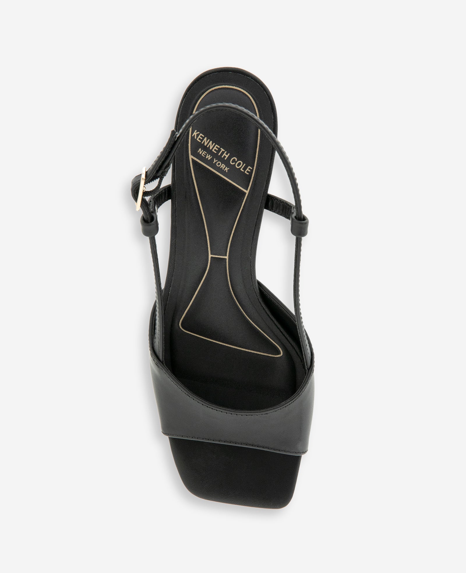 Kenneth Cole Reaction Shoes Anna Leather Open Toe Slingback Sandal nero pelle