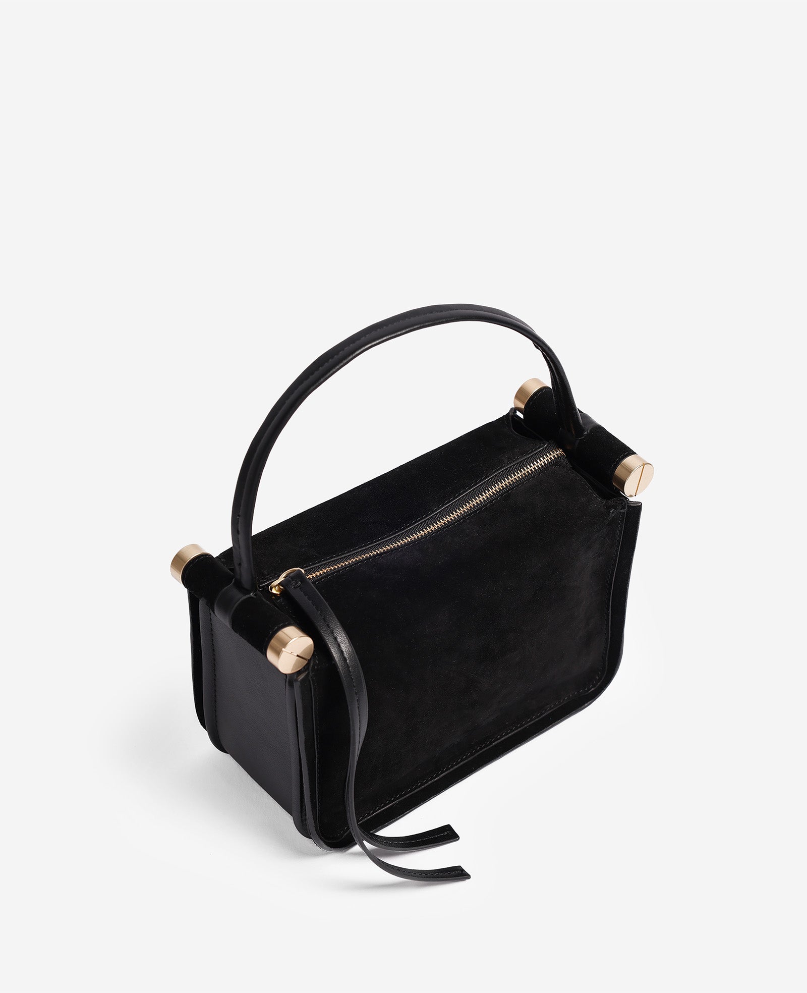 Kenneth Cole Reaction Highline Small Suede Top Handle Bag borsa nera