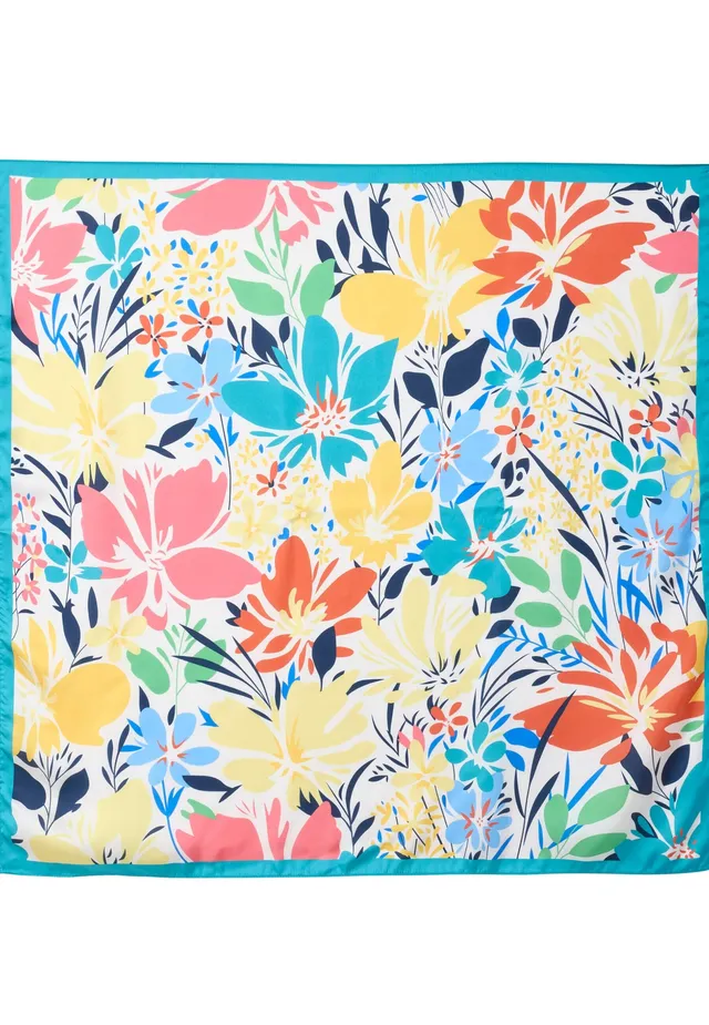 Damart Accessori Sciarpa floreale effetto raso donna multicolore 90 x 90 cm