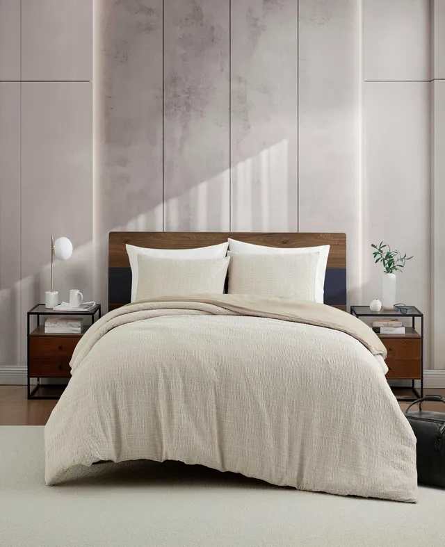 Kenneth Cole Reaction Home & Bedding Stitched Gauze Comforter Set set copriletto beige