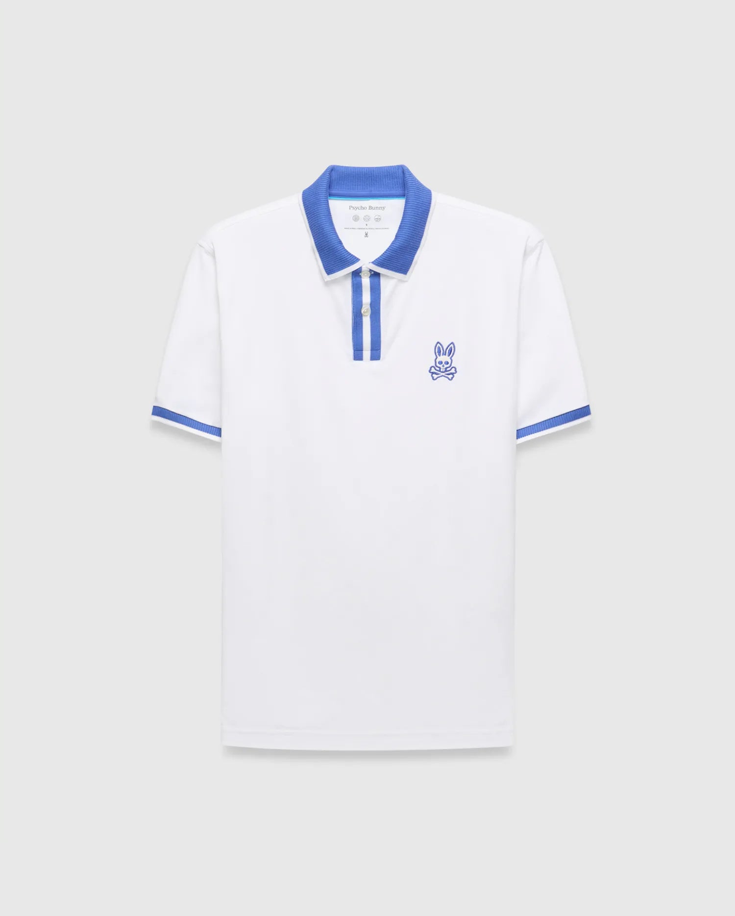 Psycho Bunny Men's Polos Ridley Performance Pique Polo bianca