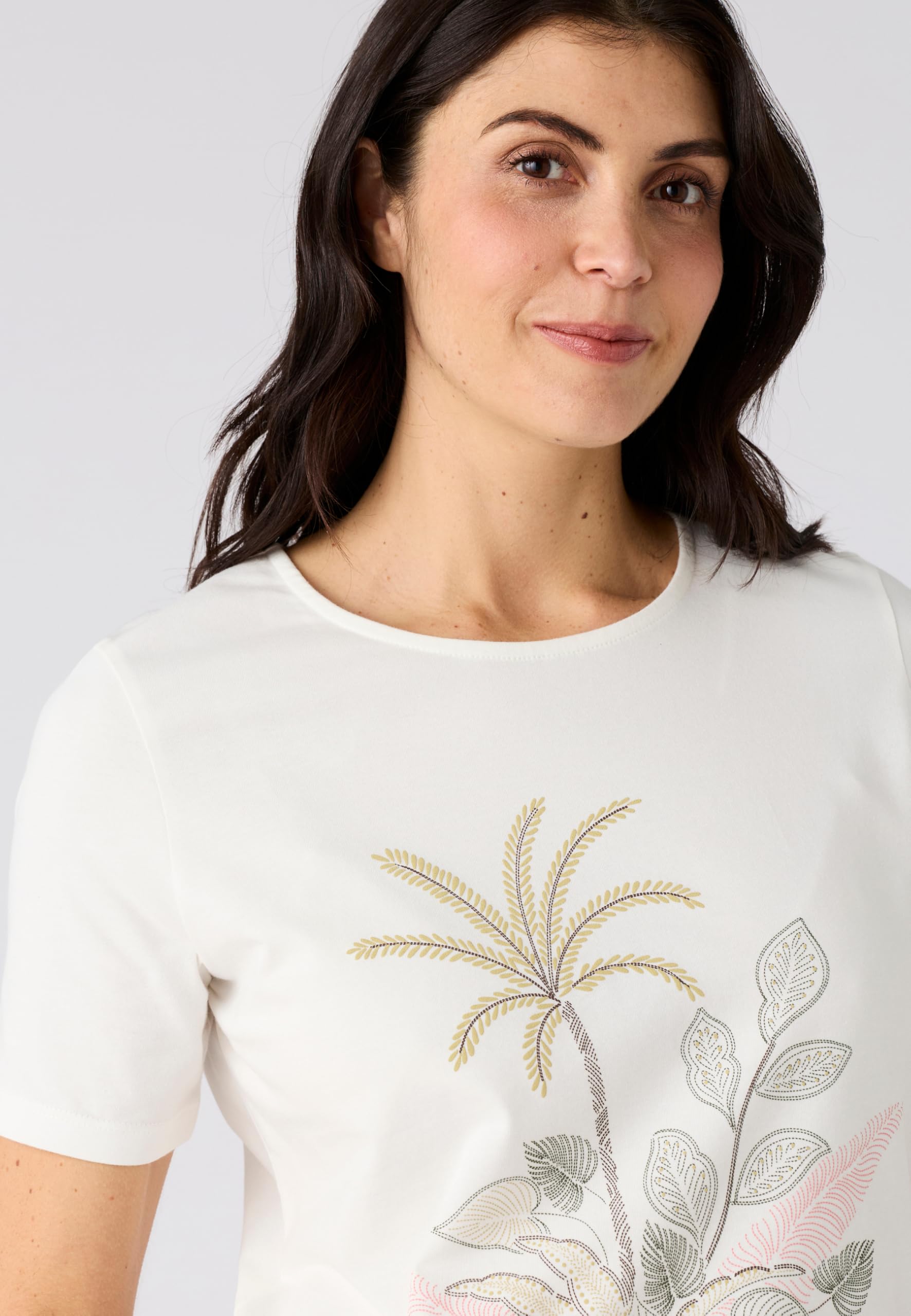 Damart Prêt-à-porter Maglietta a maglia in jersey con motivo a trama tropicale da donna