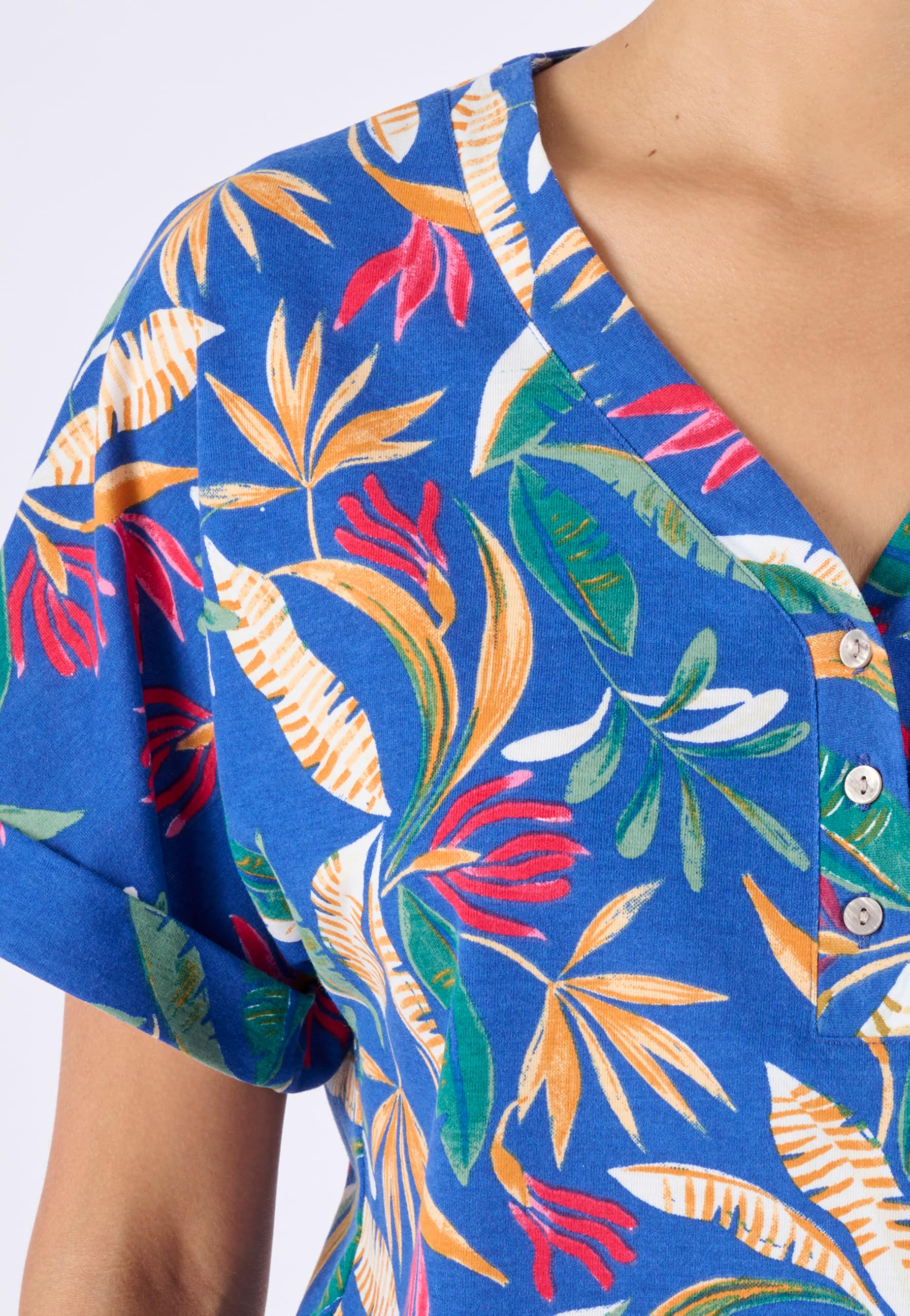 Damart Climatyl Top fluido jersey Blu Tropicale 46-48 traspirante
