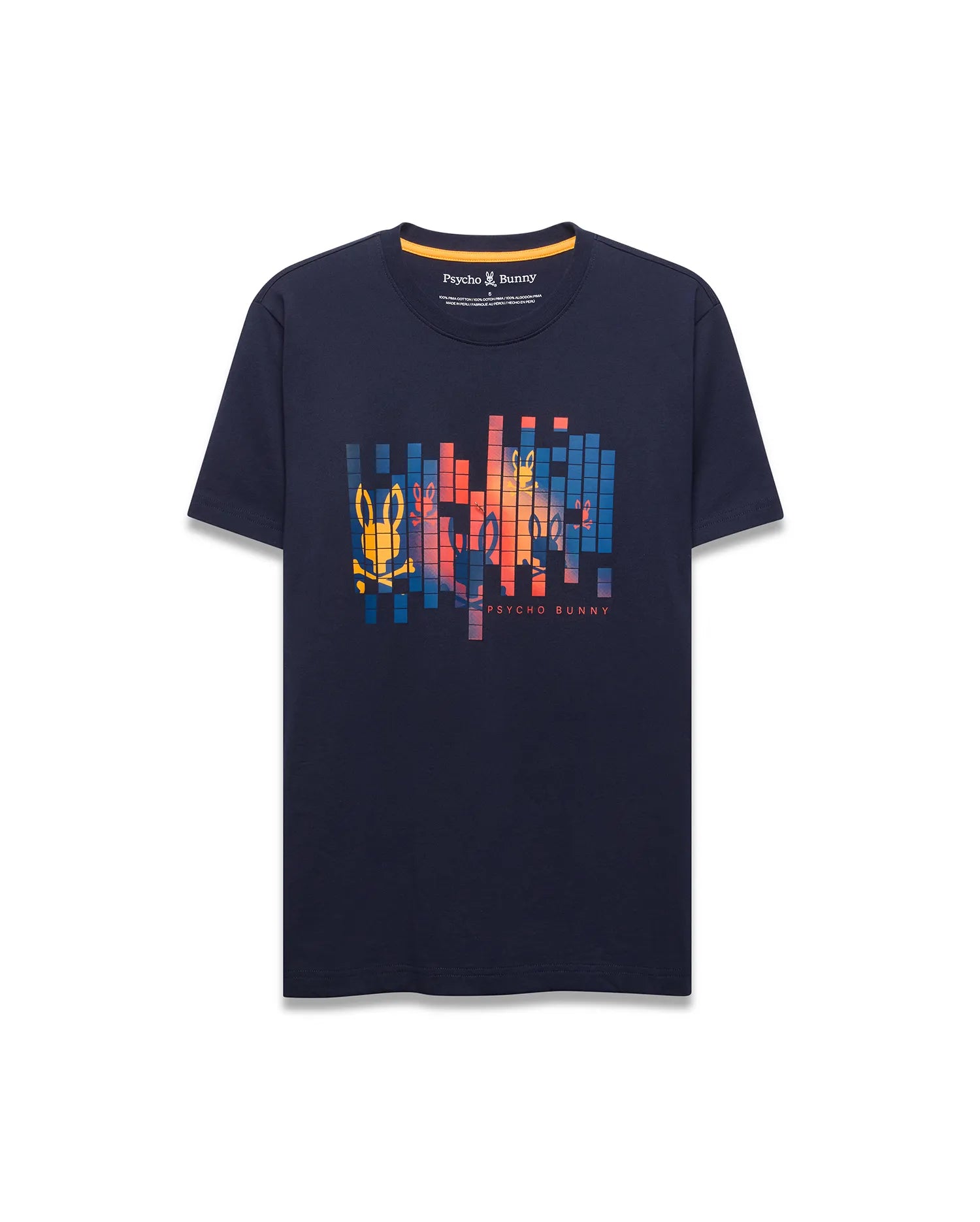Psycho Bunny Men's Tees Zander Pima Cotton Graphic Tee maglietta blu 423
