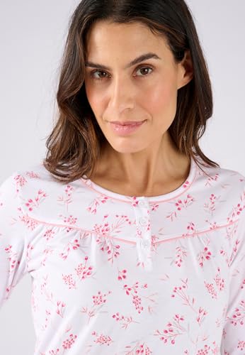 Damart Homewear Camicia da Notte Maglia Puro Cotone donna rosa fiorito XS
