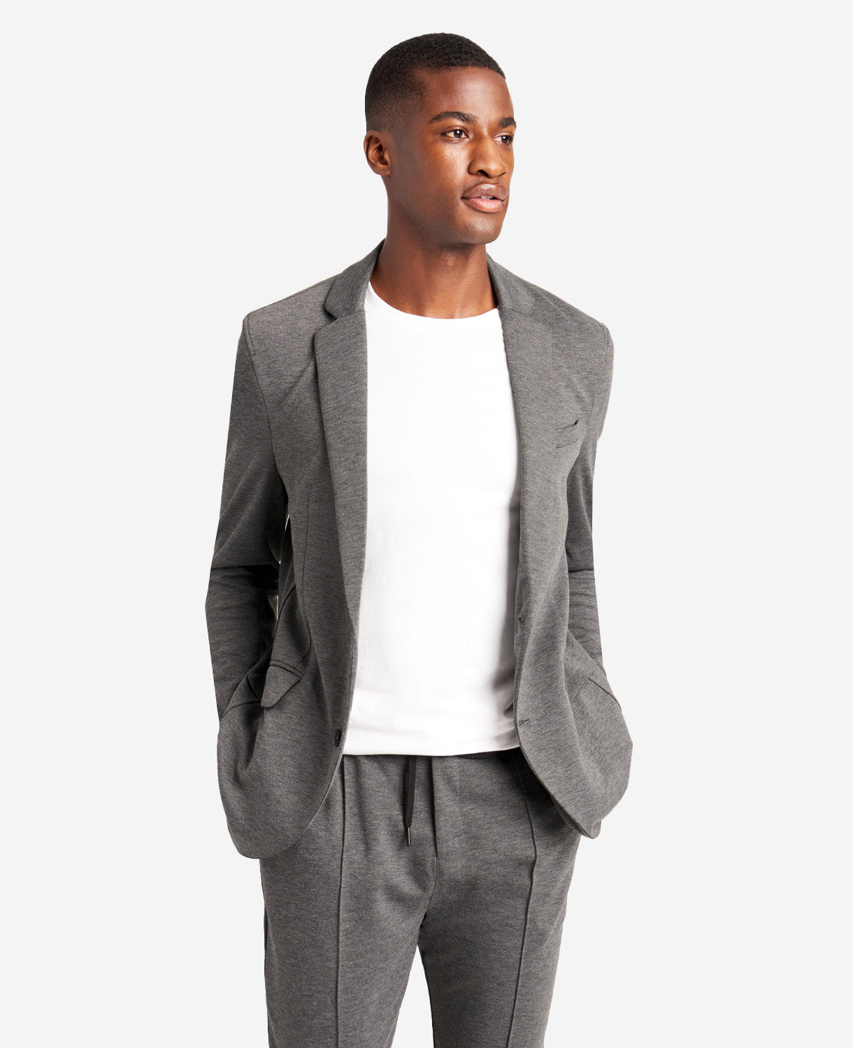 Kenneth Cole Reaction Knit Tailored giacca nera melange elasticizzata