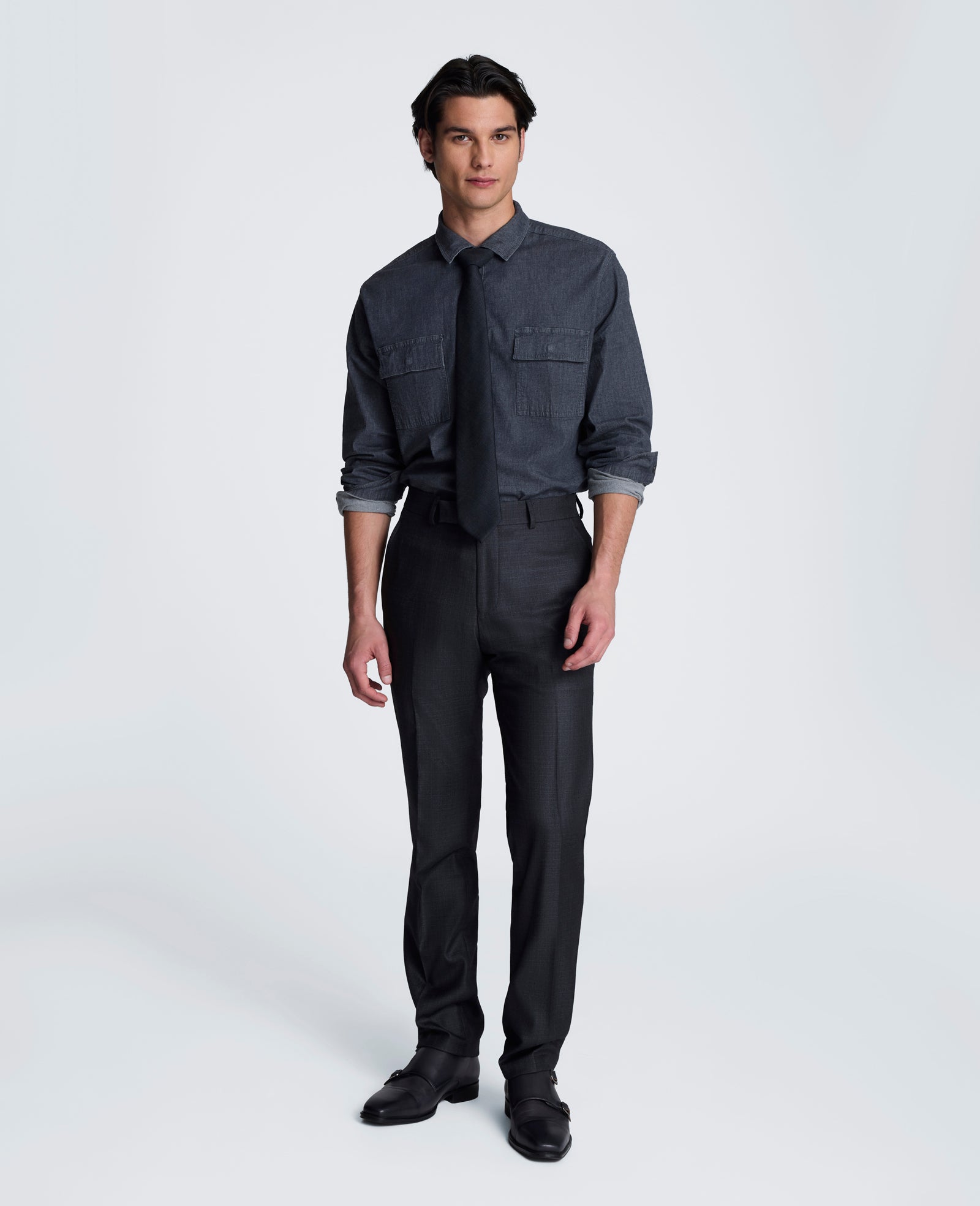 Kenneth Cole Reaction Clothing Stretch Suit Separate Pant pantaloni grigio gun metal