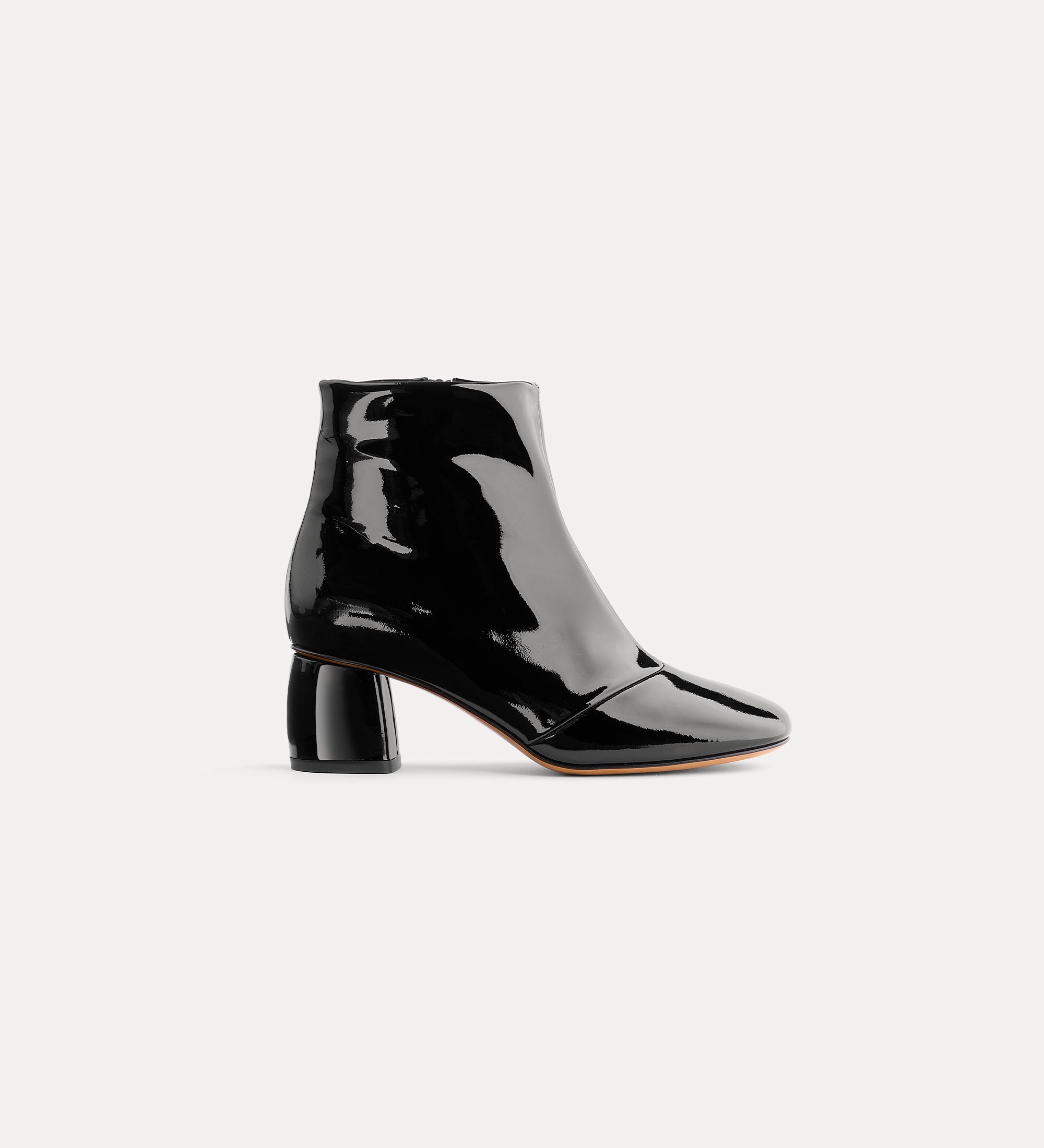 Forte Scarpe My Alma stivaletti in vernice neri con tacco sagomato