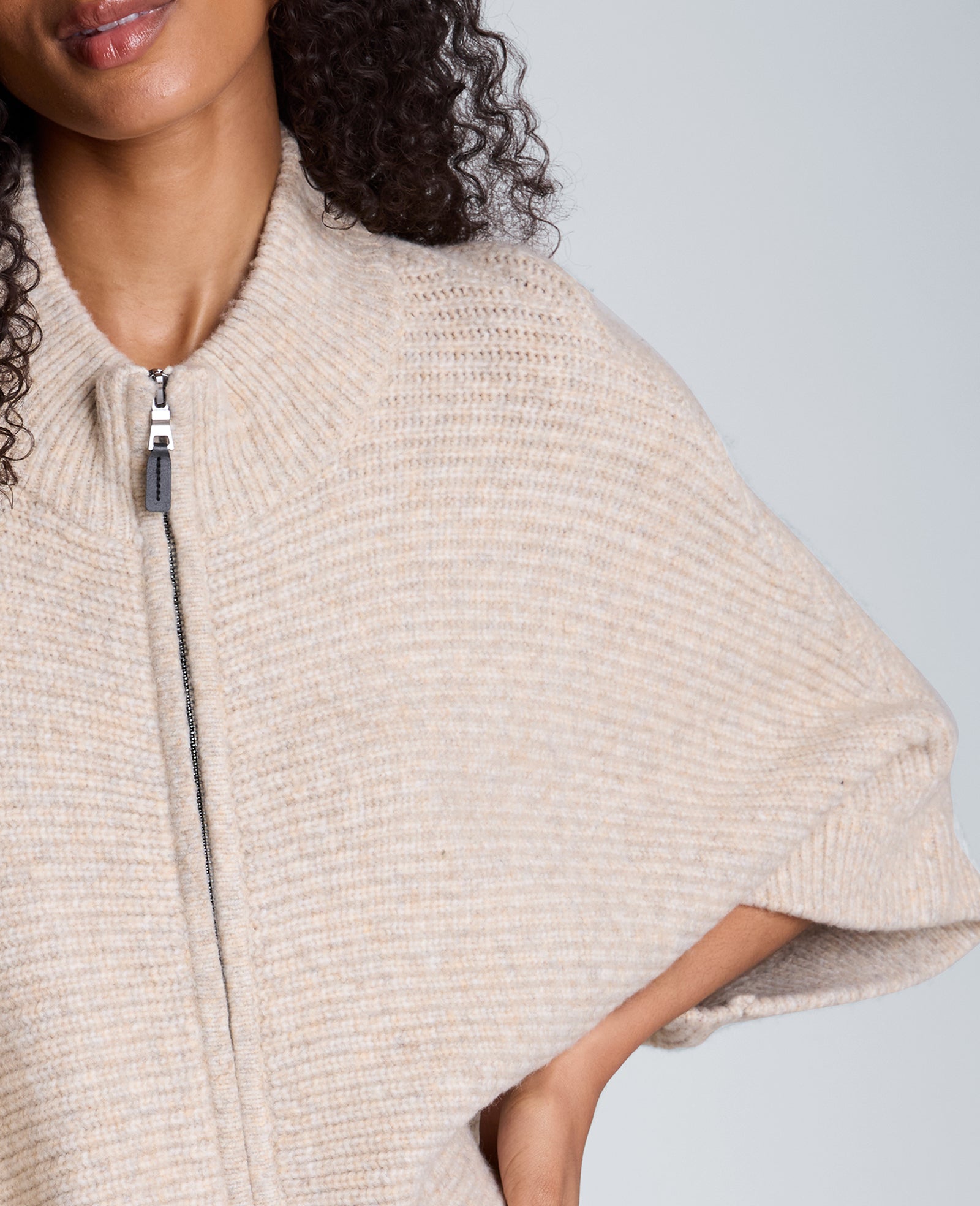 Kenneth Cole Reaction Clothing Elbow Sleeve Doleman Zip Cardigan cardigan Driftwood Heather con zip