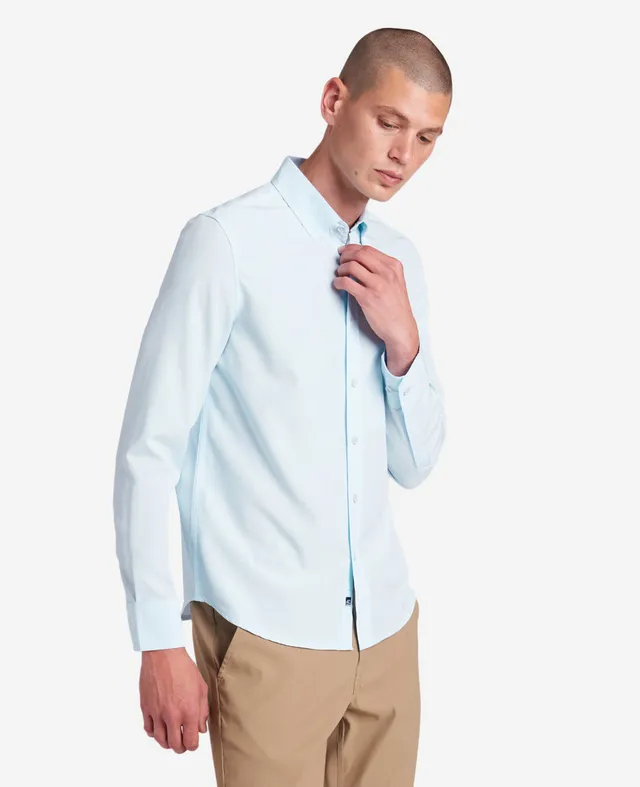 Kenneth Cole Reaction Clothing Performance Slim Fit Button Down Shirt camicia azzurra
