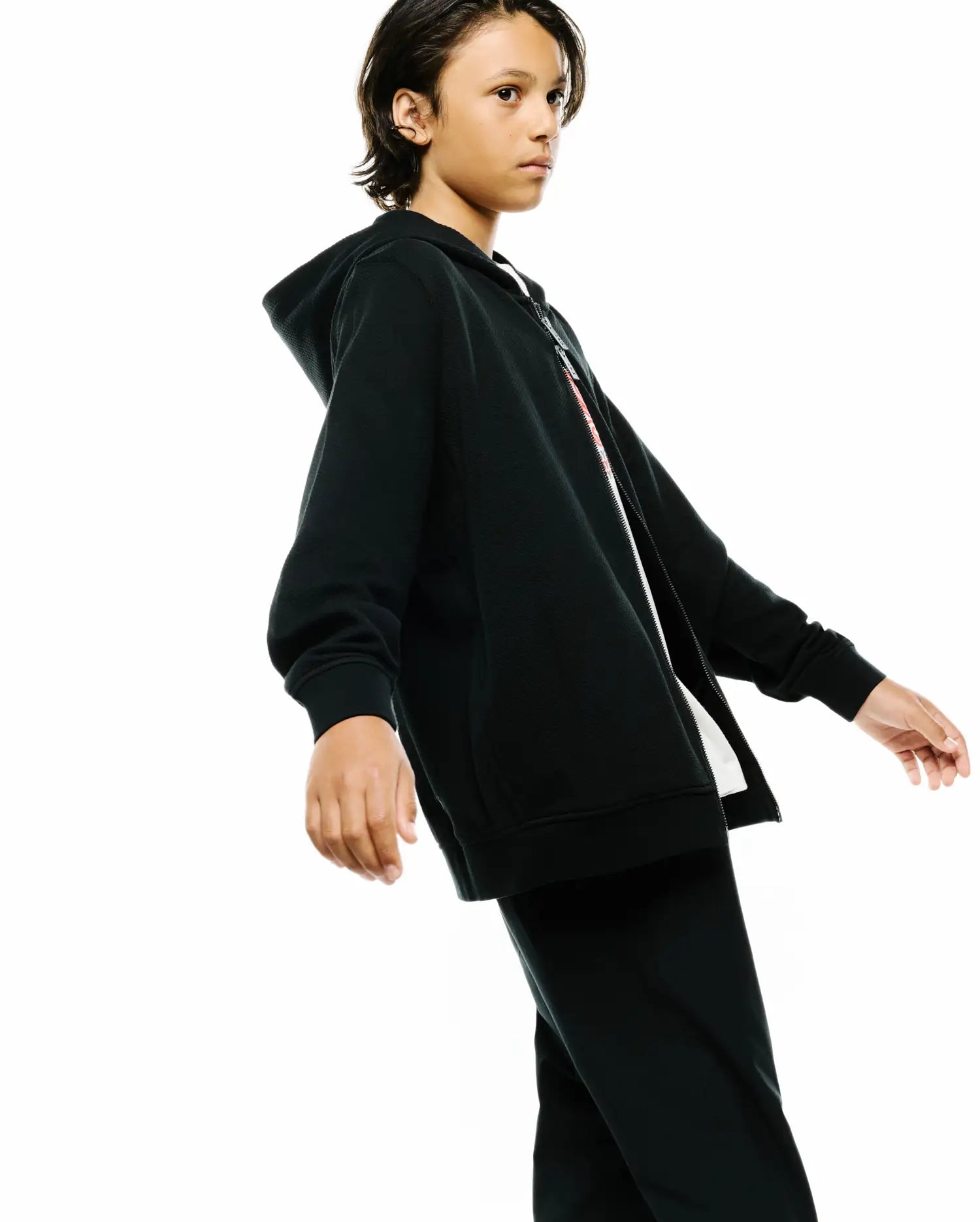 Psycho Bunny Kids Sweatshirts & Hoodies KIDS MARC FULL-ZIP HOODIE KT0500082 felpa nera