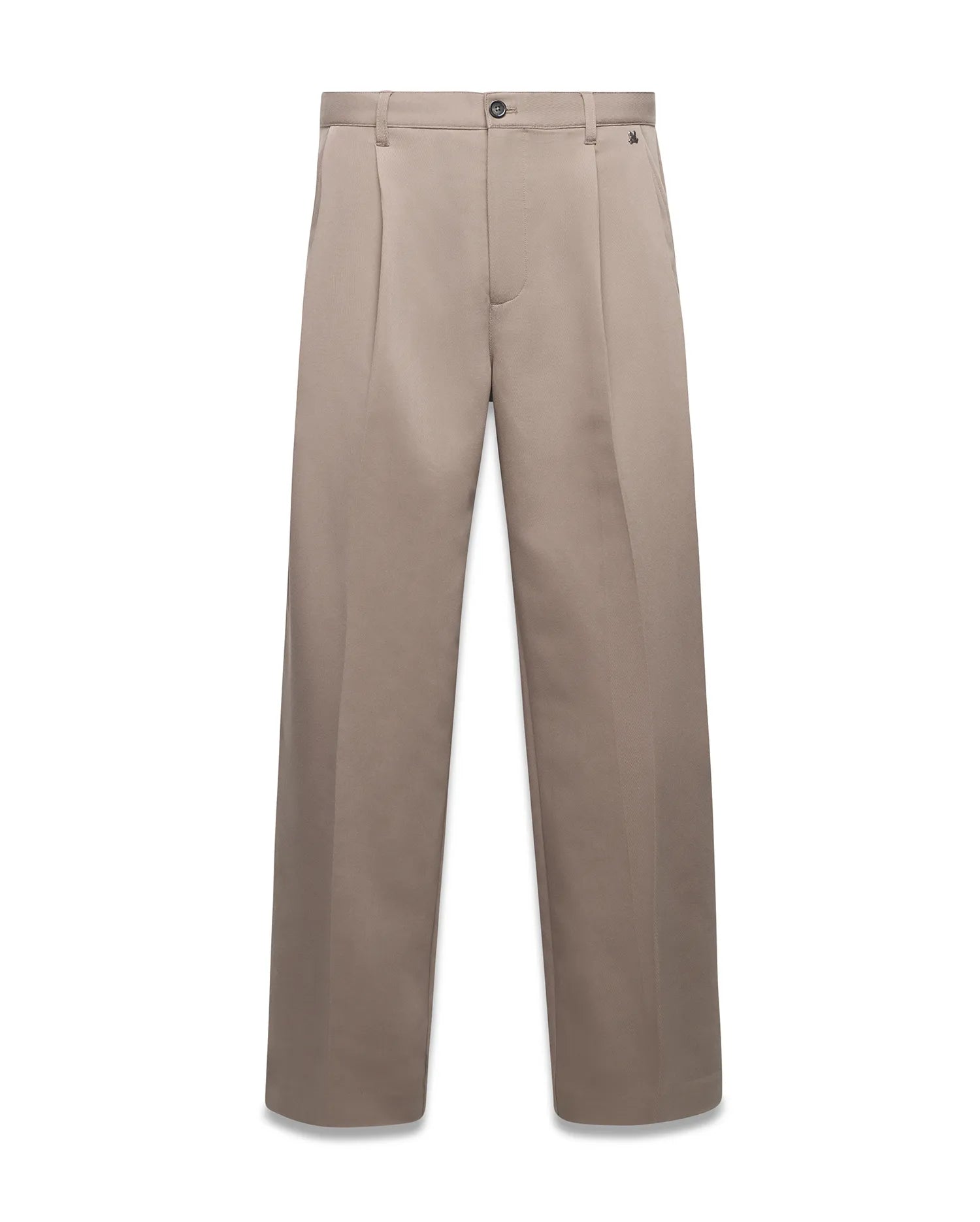 Psycho Bunny Men's Pants Wayde Wide-Leg Pleated Pants pantaloni grigio tortora