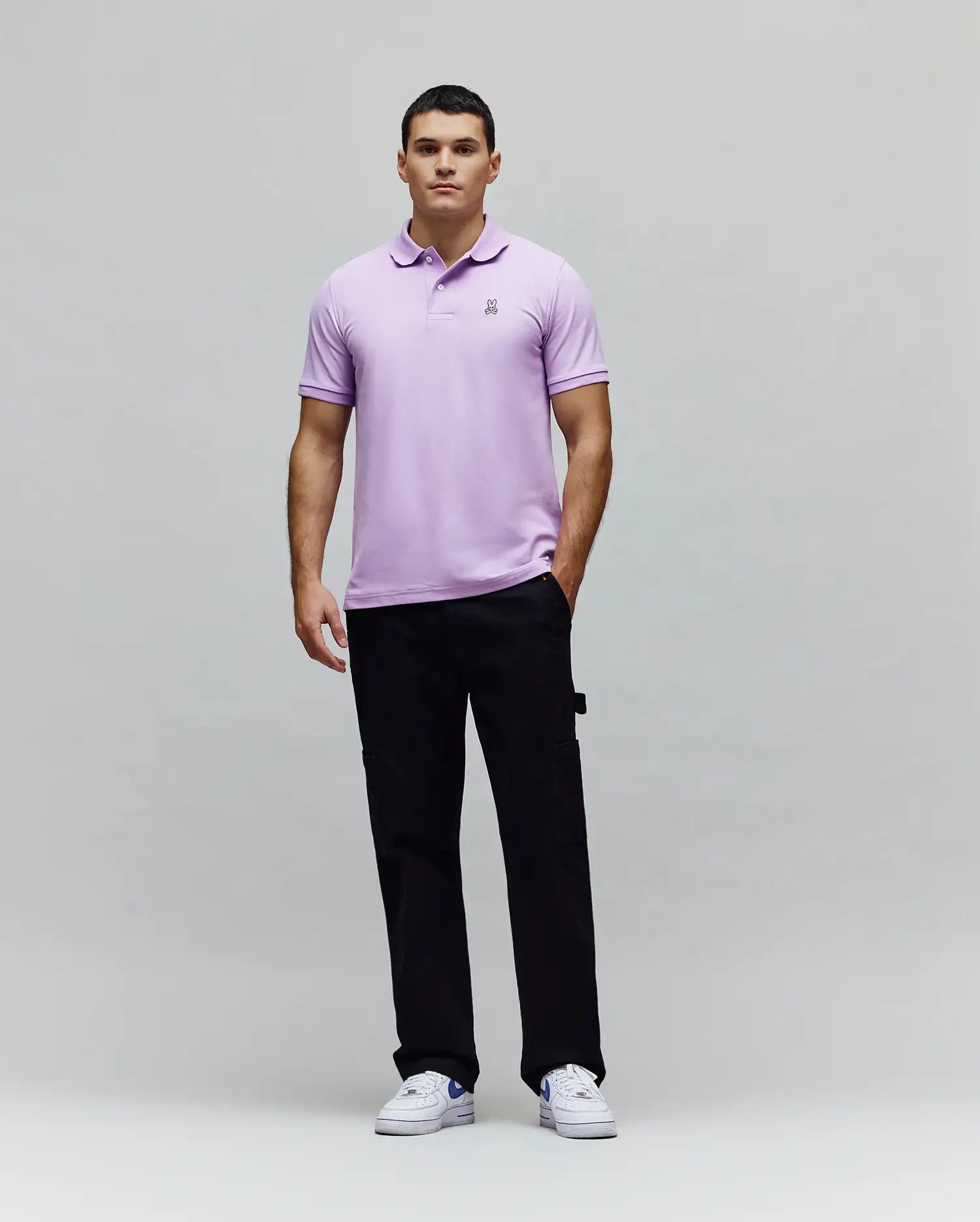 Psycho Bunny Men's Polos B6K001F200 polo Lavendula 100% cotone Pima