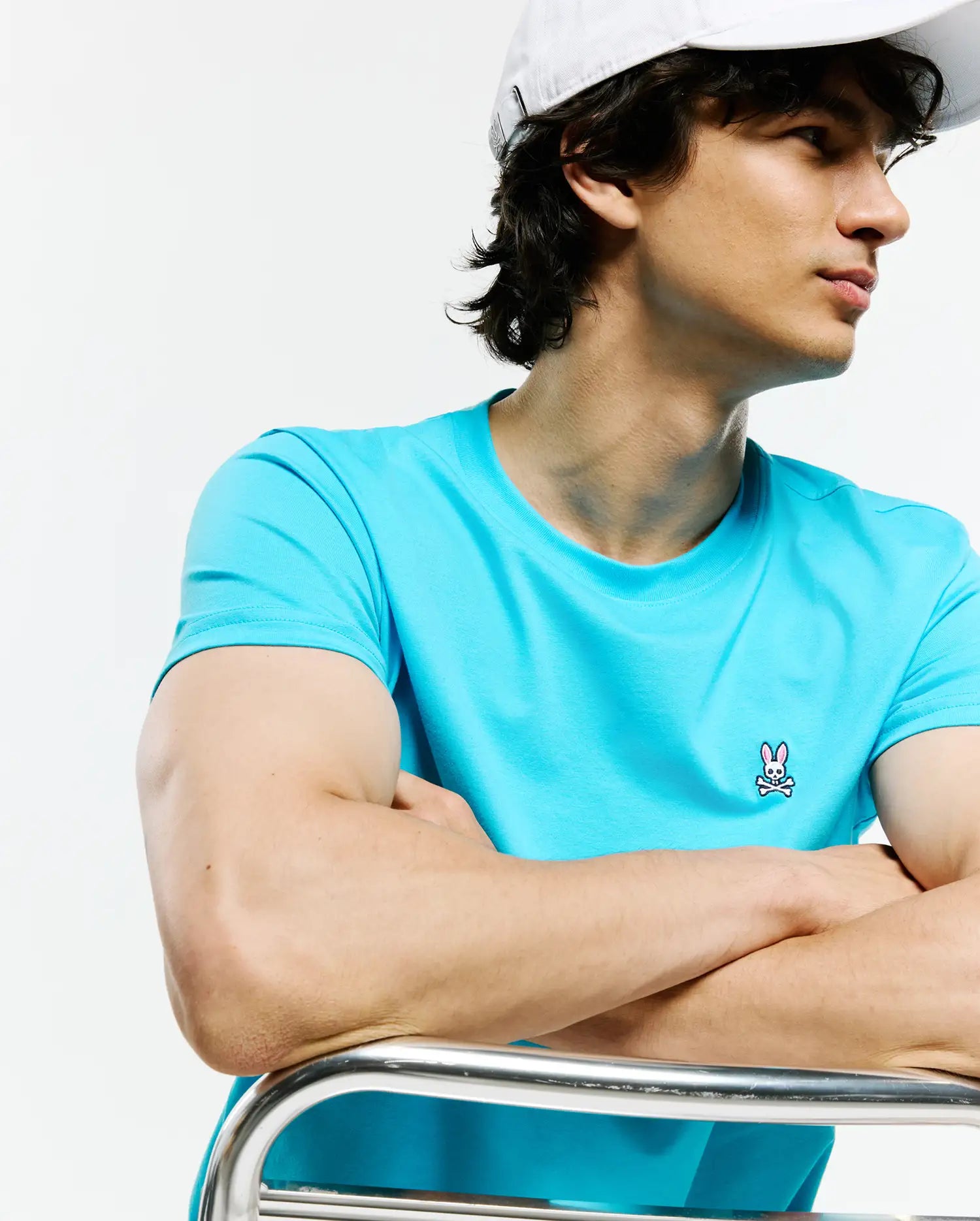 Psycho Bunny Men's Tees Classic Crew Neck Tee B6U014F200 maglietta blu Atoll XXS–XXXL in cotone Pima