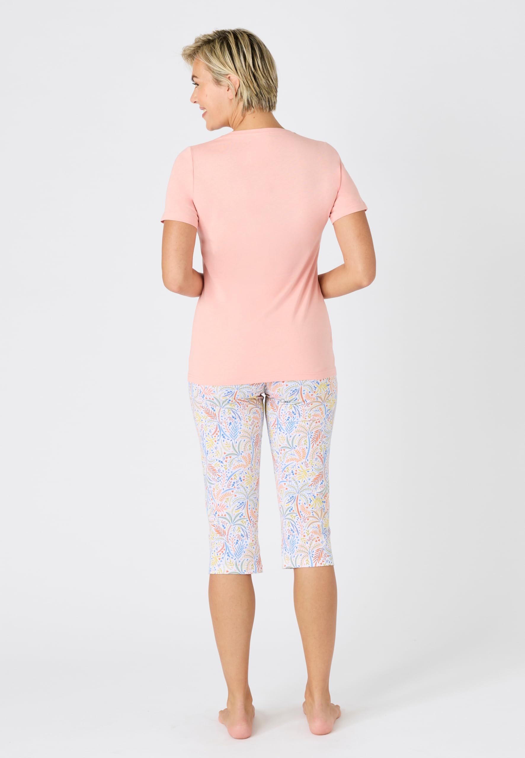 Damart Homewear Pyjacourt Fantasia Maglia Jersey Puro Cotone pettinato donna