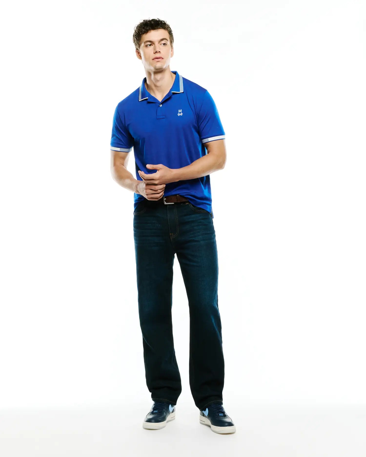 Psycho Bunny Men's Polos Timmy Performance polo blu regular