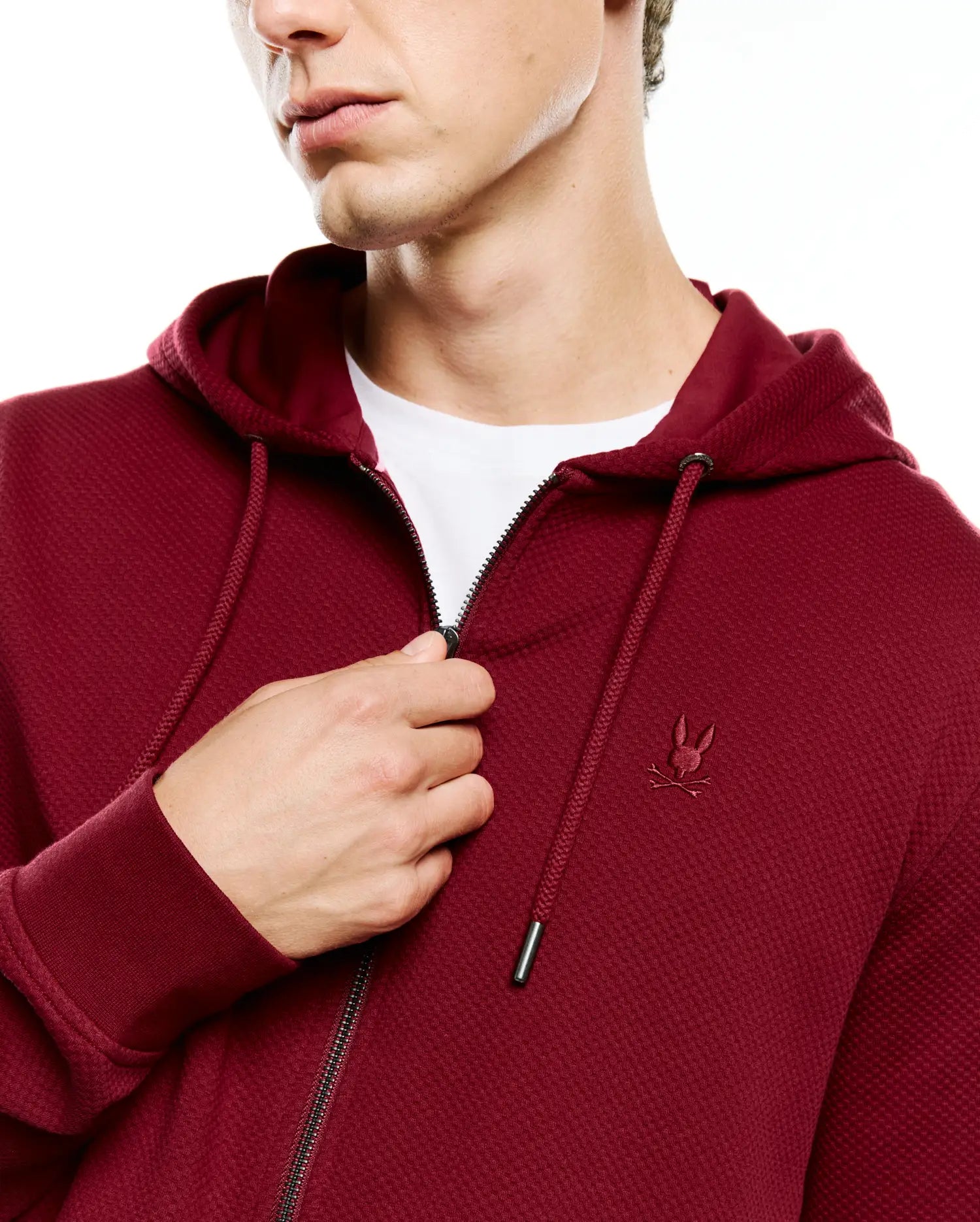 Psycho Bunny Men's Sweatshirts & Hoodies Marc Zip felpa con cappuccio rossa